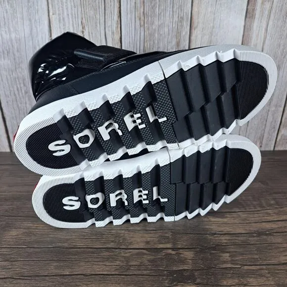Sorel Black Joan Of Artic Next Lite Strap Puffy WP Bootie Women's Sz 8 (VGC)