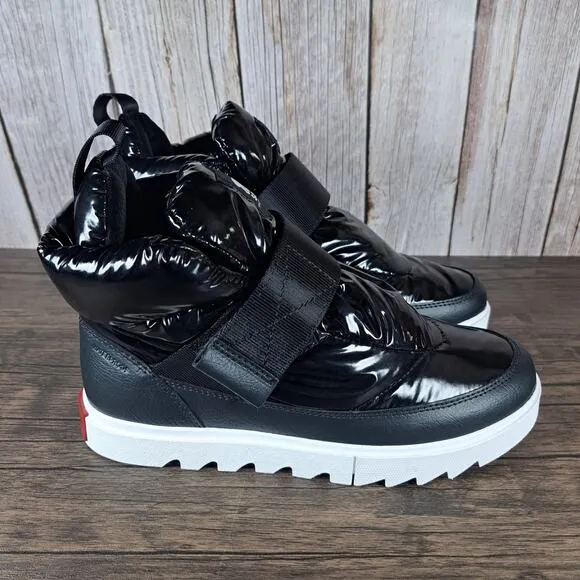 Sorel Black Joan Of Artic Next Lite Strap Puffy WP Bootie Women's Sz 8 (VGC)