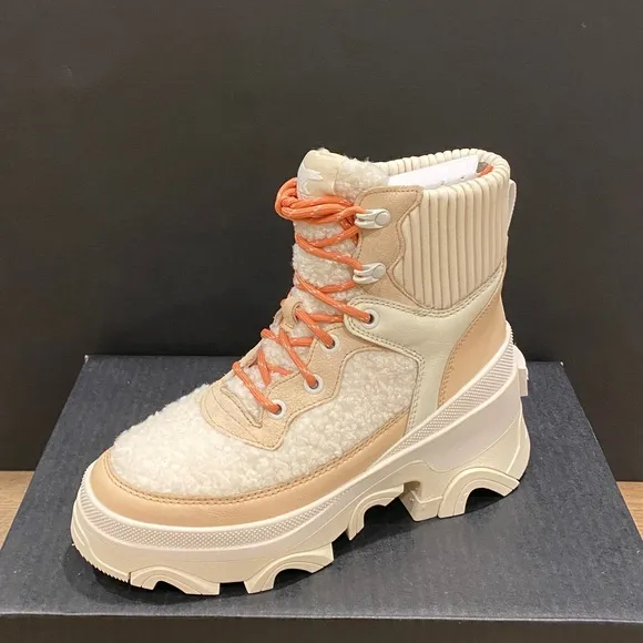 Sorel Brex Nova Sand Cozy Lace Booties Ankle Boots Shoes Heels Multi Size NEW