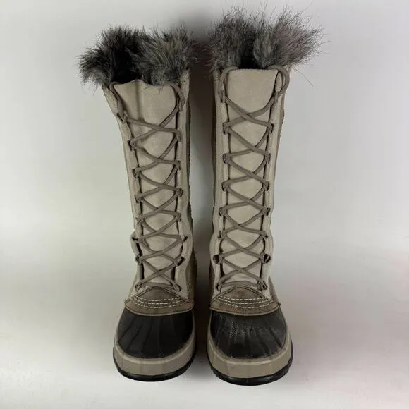 Sorel Cate the Great Winter Boot Women's 9 Brown Grain Leather Lace Up Knee High