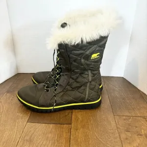 Sorel Cozy CATE Boots Women’s Size 8 Peat Moss Winter Snow Shoes NL-2363-213