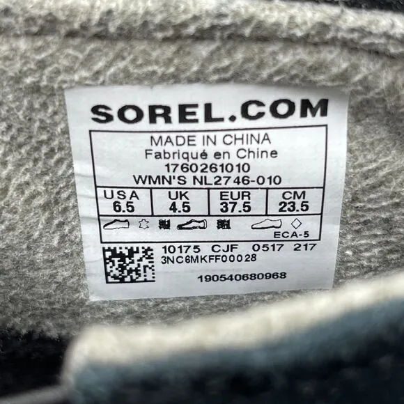 Sorel Cozy Short Boots Womens Size 6.5 Black Suede Leather Booties Pull On