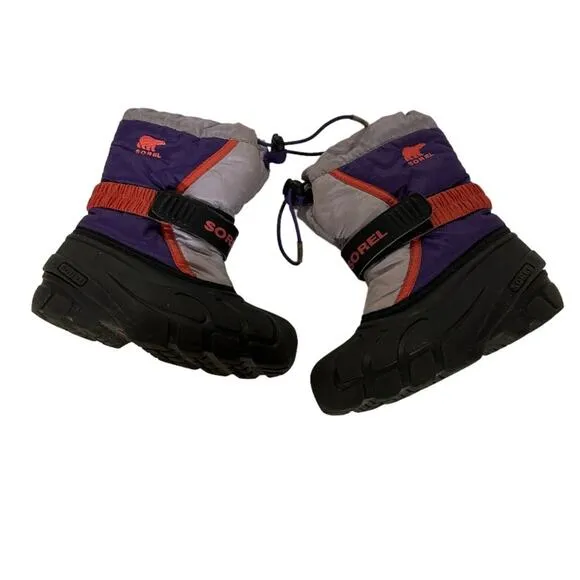 Sorel Flurry Purple‎ &amp; Coral Winter Snow Boots Size 12
