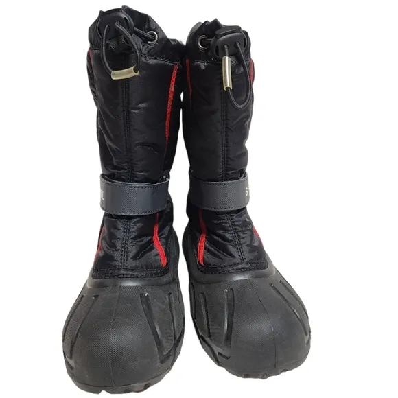 Sorel kids size 3 Flurry Snow Boots. Red/black.