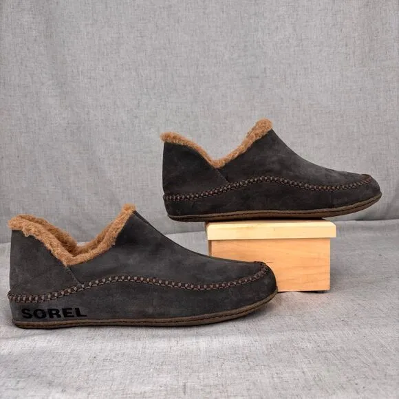 Sorel Manawan ll Slipper Gray Suede Slip On Loungewear Lined Men's Size 13