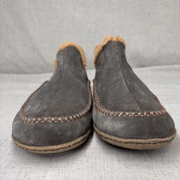 Sorel Manawan ll Slipper Gray Suede Slip On Loungewear Lined Men's Size 13