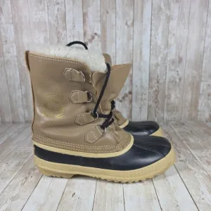 Sorel Manitou Winter Snow Boots Waterproof Insulated‎ Lace Up Tan Black mens 9