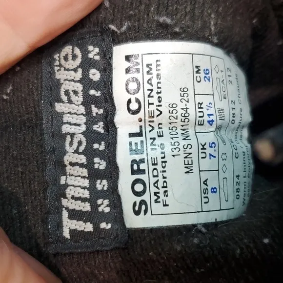 Sorel Mens Avalanche Waterproof Outdoor Leather High Top Rubber boots shoes sz 8