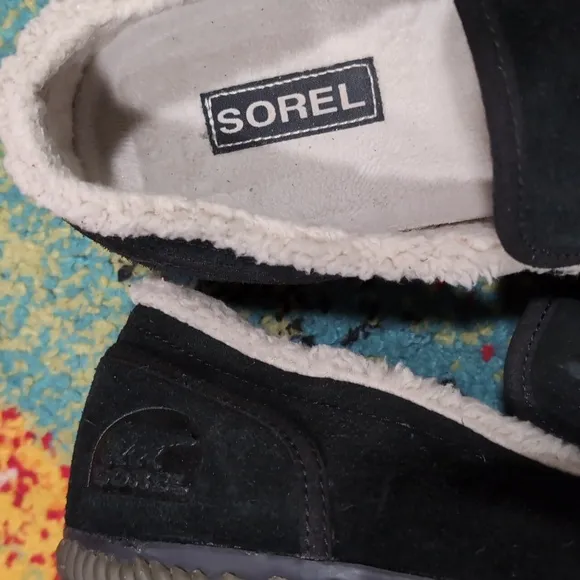 Sorel Men's Black Suede Slip-On Slippers