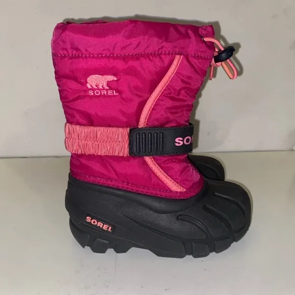Sorel Pink and Black Snow Boots with Waterproof Upper