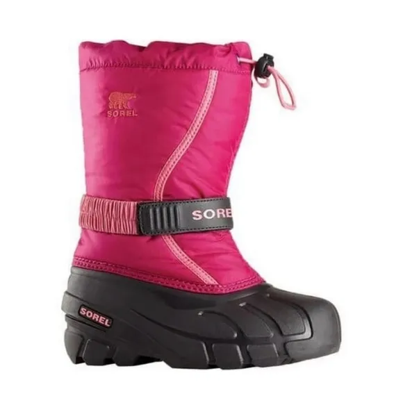 Sorel Pink and Black Snow Boots with Waterproof Upper