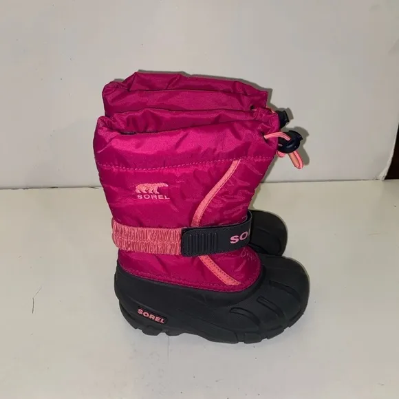 Sorel Pink and Black Snow Boots with Waterproof Upper