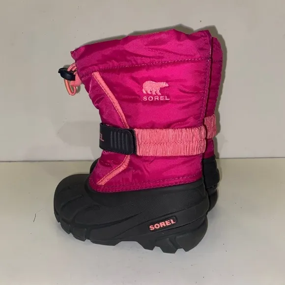 Sorel Pink and Black Snow Boots with Waterproof Upper
