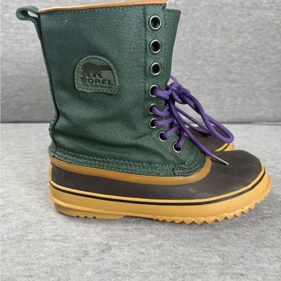 Sorel Premium CVS Womens Size 6 Boots Green Waterproof Lined Winter Shoes