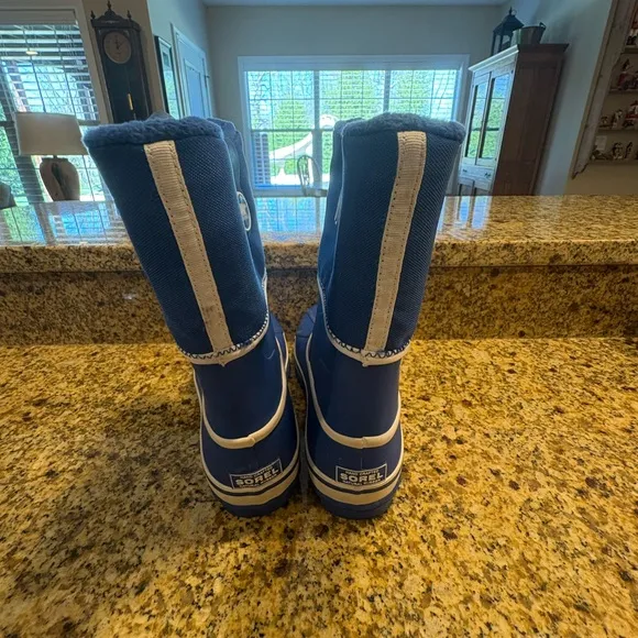 Sorel Rainbou Waterproof Pull On Lined Rain Boots Youth Big Kids Size 6 Wmns 7.5