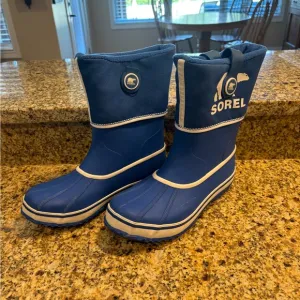 Sorel Rainbou Waterproof Pull On Lined Rain Boots Youth Big Kids Size 6 Wmns 7.5