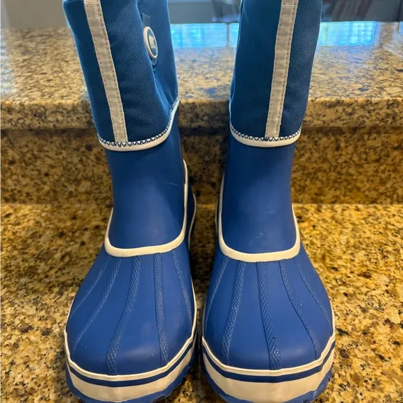 Sorel Rainbou Waterproof Pull On Lined Rain Boots Youth Big Kids Size 6 Wmns 7.5