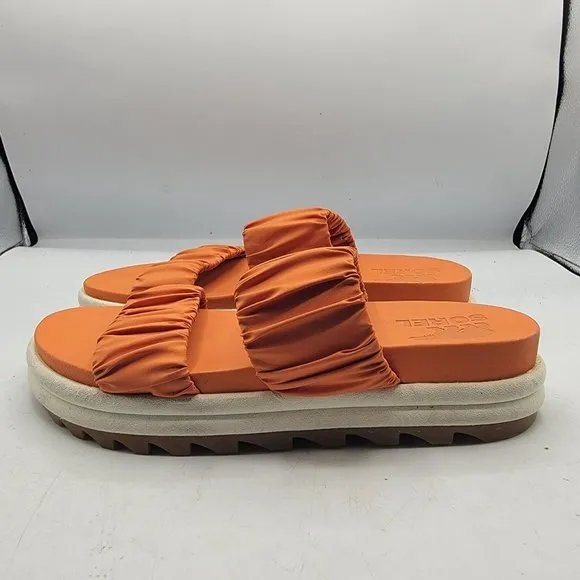 Sorel Roaming Two Strap Womens 7 Orange Sample Sandals Stretchy Straps NL4708-80