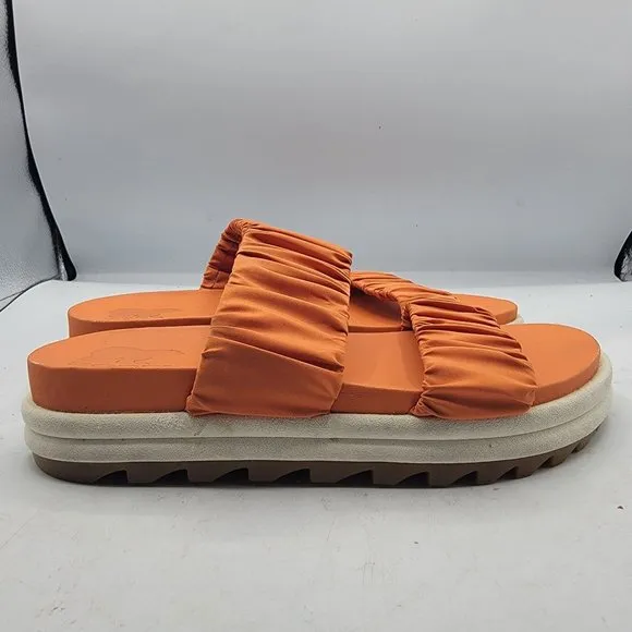 Sorel Roaming Two Strap Womens 7 Orange Sample Sandals Stretchy Straps NL4708-80