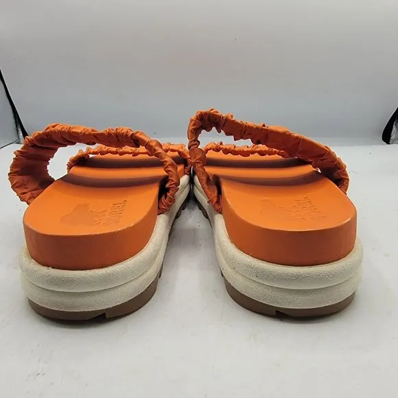 Sorel Roaming Two Strap Womens 7 Orange Sample Sandals Stretchy Straps NL4708-80
