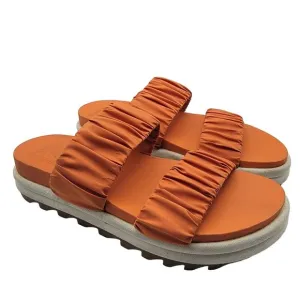 Sorel Roaming Two Strap Womens 7 Orange Sample Sandals Stretchy Straps NL4708-80