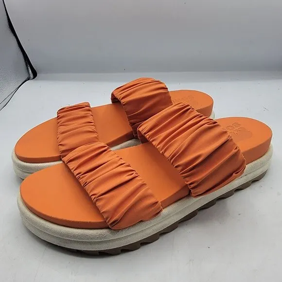Sorel Roaming Two Strap Womens 7 Orange Sample Sandals Stretchy Straps NL4708-80