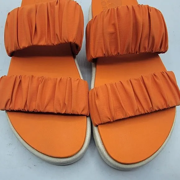 Sorel Roaming Two Strap Womens 7 Orange Sample Sandals Stretchy Straps NL4708-80