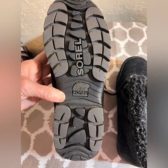 Sorel Waterfall Low Black Lace Up Boots with Rugged Design activewear suede