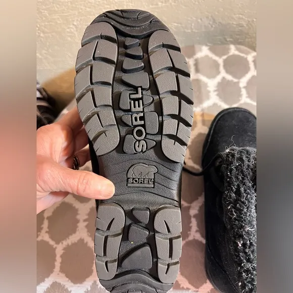 Sorel Waterfall Low Black Lace Up Boots with Rugged Design activewear suede