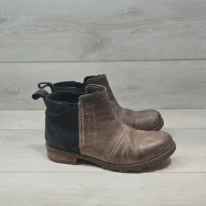 Sorel Women Emelie Chealse Leather Ankle Boots Shoes Sz 6