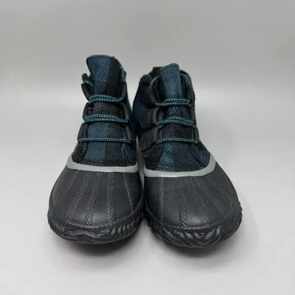 Sorel Womens Out N About Plus Duck Boots Size 8 Black Teal Plaid Waterproof