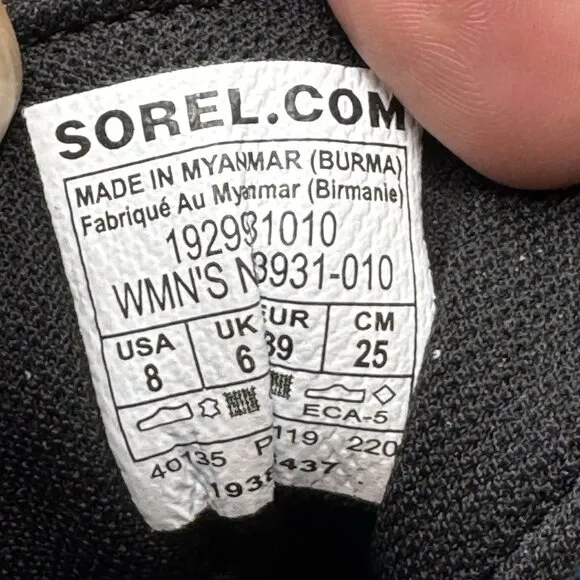 Sorel Womens Out N About Plus Duck Boots Size 8 Black Teal Plaid Waterproof
