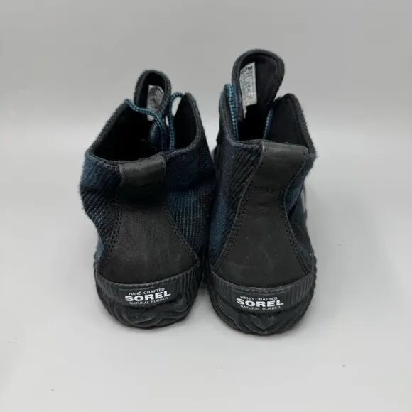Sorel Womens Out N About Plus Duck Boots Size 8 Black Teal Plaid Waterproof
