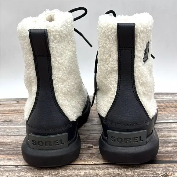 Sorel Womens Sz 7.5 Explorer II Joan Cozy Women black/sea salt NL4601-010