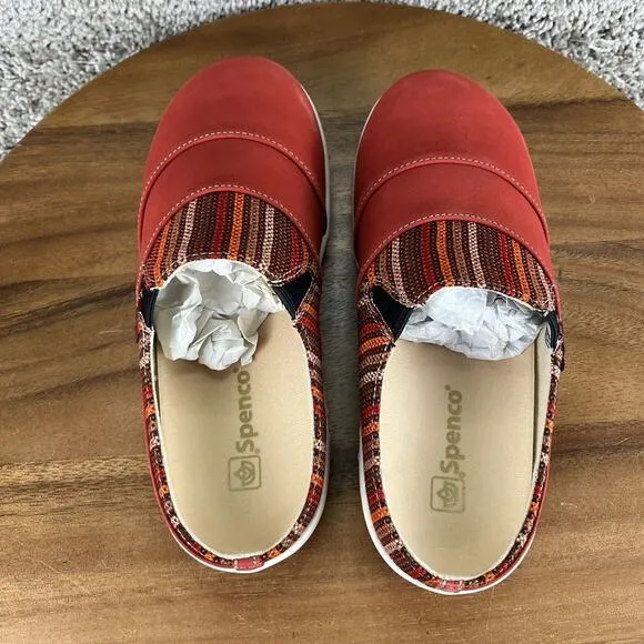 Spenco Siesta Nuevo Stripe Mule Women's Size 6.5 D (wide) Baked Apple Red Shoes