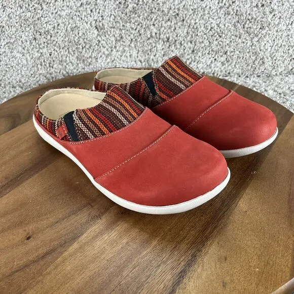 Spenco Siesta Nuevo Stripe Mule Women's Size 6.5 D (wide) Baked Apple Red Shoes