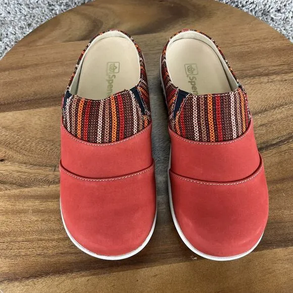Spenco Siesta Nuevo Stripe Mule Women's Size 6.5 D (wide) Baked Apple Red Shoes