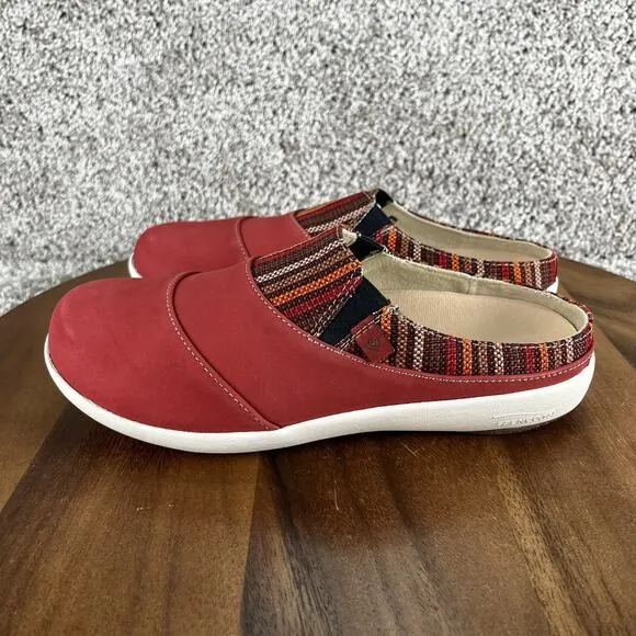 Spenco Siesta Nuevo Stripe Mule Women's Size 6.5 D (wide) Baked Apple Red Shoes