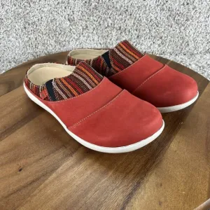Spenco Siesta Nuevo Stripe Mule Women's Size 6.5 D (wide) Baked Apple Red Shoes