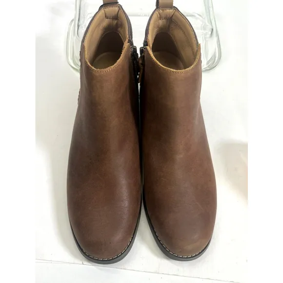 Spenco Womens Brown Ankle Boots size 10 Dove Creek Boots Zip Stitch Boho Prairie