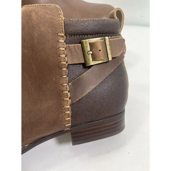 Spenco Womens Brown Ankle Boots size 10 Dove Creek Boots Zip Stitch Boho Prairie