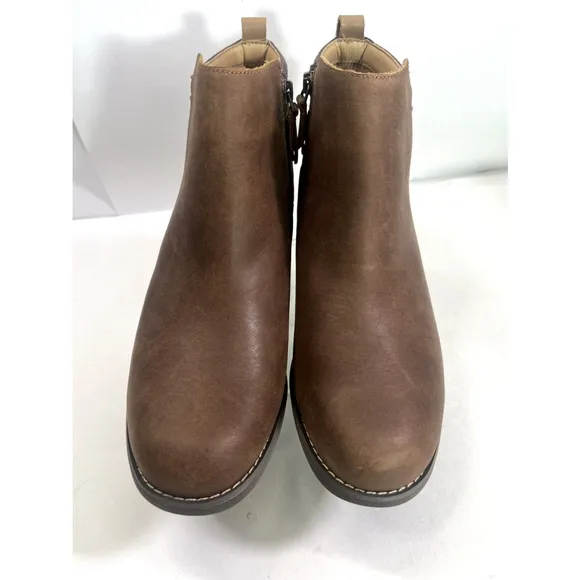 Spenco Womens Brown Ankle Boots size 10 Dove Creek Boots Zip Stitch Boho Prairie