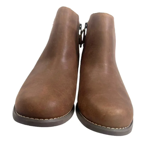 Spenco Womens Brown Ankle Boots size 10 Dove Creek Boots Zip Stitch Boho Prairie