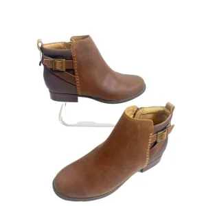 Spenco Womens Brown Ankle Boots size 10 Dove Creek Boots Zip Stitch Boho Prairie