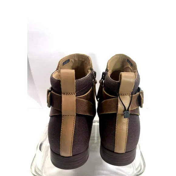 Spenco Womens Brown Ankle Boots size 10 Dove Creek Boots Zip Stitch Boho Prairie