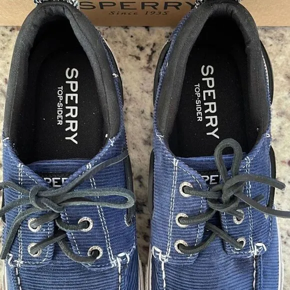 Sperry Bahama 3-Eye Rib Sneaker Mens Size 8.5 Navy New Casual