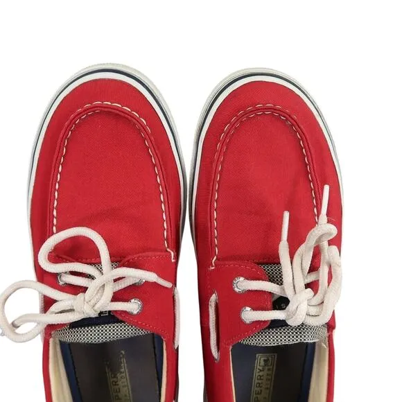 Sperry Boat Shoes Mens 11.5 Sneakers Top Sider Casual Canvas Red Nautical Preppy