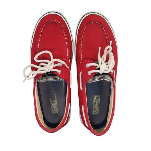 Sperry Boat Shoes Mens 11.5 Sneakers Top Sider Casual Canvas Red Nautical Preppy