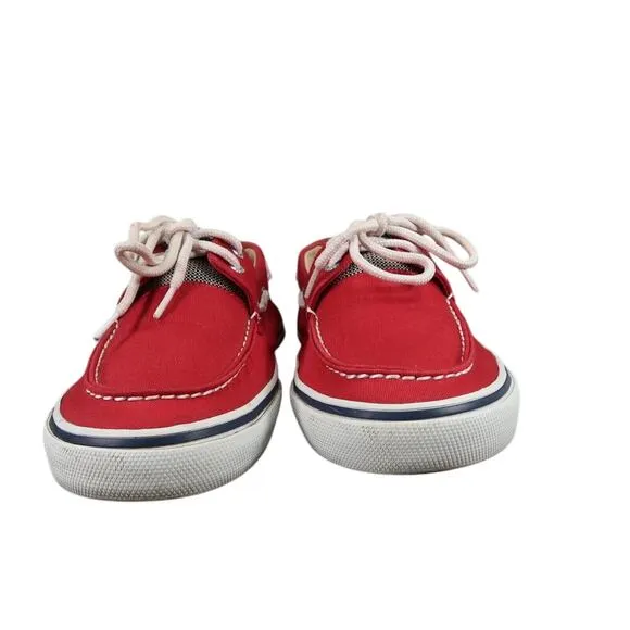 Sperry Boat Shoes Mens 11.5 Sneakers Top Sider Casual Canvas Red Nautical Preppy