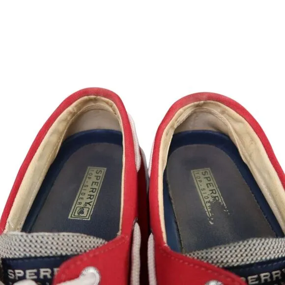 Sperry Boat Shoes Mens 11.5 Sneakers Top Sider Casual Canvas Red Nautical Preppy